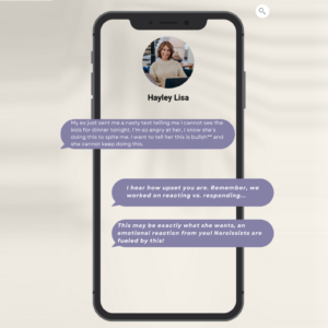 Phone screen showing text message conversation